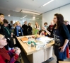 Judith Schaechter in the Open Studios: Photo: Katie Sokoler