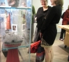 Visitors discussing completed artworks made in the Open Studios.: Photo: Katherine Miller