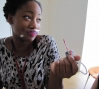  Shakira, an Artslife Intern, with her Interactive Artwork