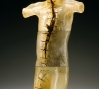 War Boy - Job No. 1, 2006: Clifford Rainey. Glass, inert ammunition, iron wire, oxides, pins, maple plinth. Photo: Lee Fatherree