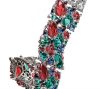 Trifari (circa 1940s), United States: “Fruit Salad” bracelet. Molded glass, rhinestones, rhodium plated. Signed Trifari. Inspired by Cartier tutti-frutti jewelry. © Pablo Esteva