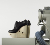 Joachim de Callatay: Wedge Platform, 2011,  Leather, wood 7 7/8 x 3 1/8 x 5 7/8 in. (20 x 8 x 15 cm) Courtesy of Patron of the New, New York, Photo: Michel Bonvin