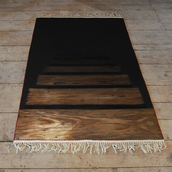 Orphic Rug, oil and acrylic paint, 2011.