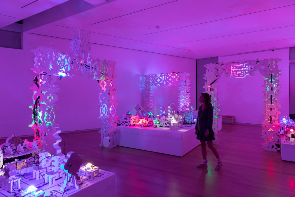 Installation view of 'Sonic Arcade: Shaping Space with Sound'