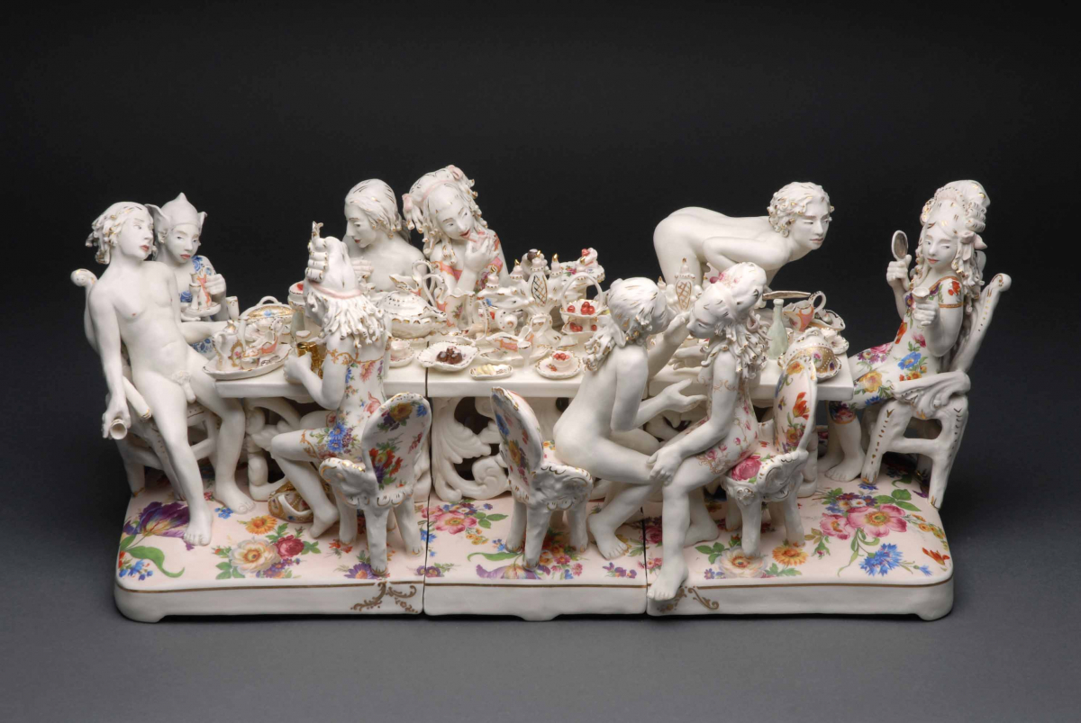 Chris Antemann: Lust & Gluttony, 2008 Porcelain 10 3/4 x 25 3/4 x 11 1/2 in. (27.3 x 65.4 x 29.2 cm)  Museum purchase with funds provided by Nanette L. Laitman, 2008  Photo: Mark LaMoreaux