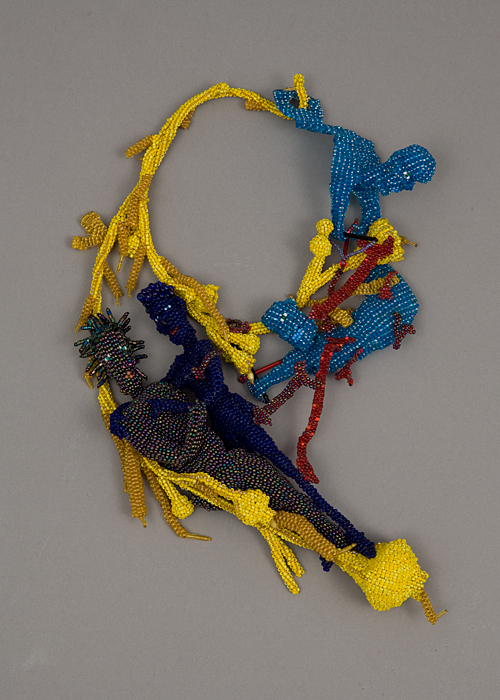 Lovers, 2002: Joyce Scott; Glass beads, thread; Gift of Mimi S. Livingston, 2008, Photo by Matthew Cox