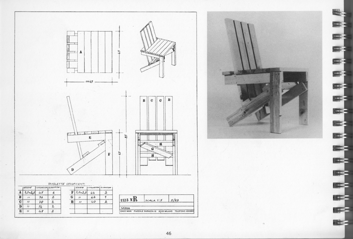  Autoprogettazione, Enzo Mari, 1974