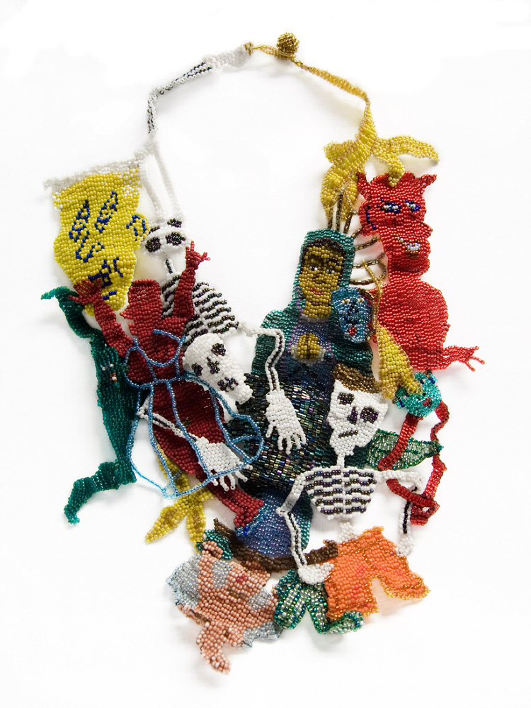 Virgin of Guadalupe, 2009: Woven glass beads; Courtesy of Mobilia Gallery, Cambridge, MA