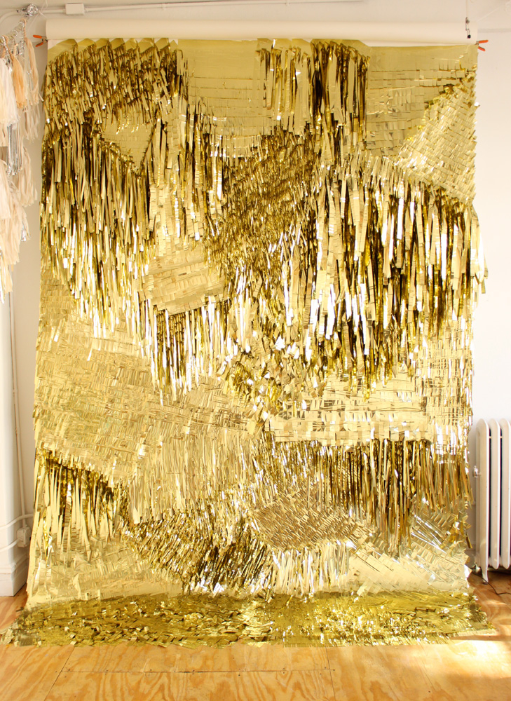 CONFETTISYSTEM; Gold Wall, 2010: Metallic foil, canvas, Photo: CONFETTISYSTEM