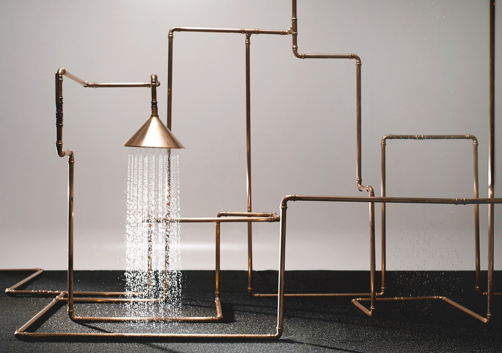 Axor WaterDream / Axor ShowerProducts, 2014 : Axor WaterDream / Axor ShowerProducts, 2014<br> Copper, brass<br>  120 x 240 in. (304.8 x 609.6 cm)<br> Courtesy of Hansgrohe/Axor<br> Photo by Alexander Schneider