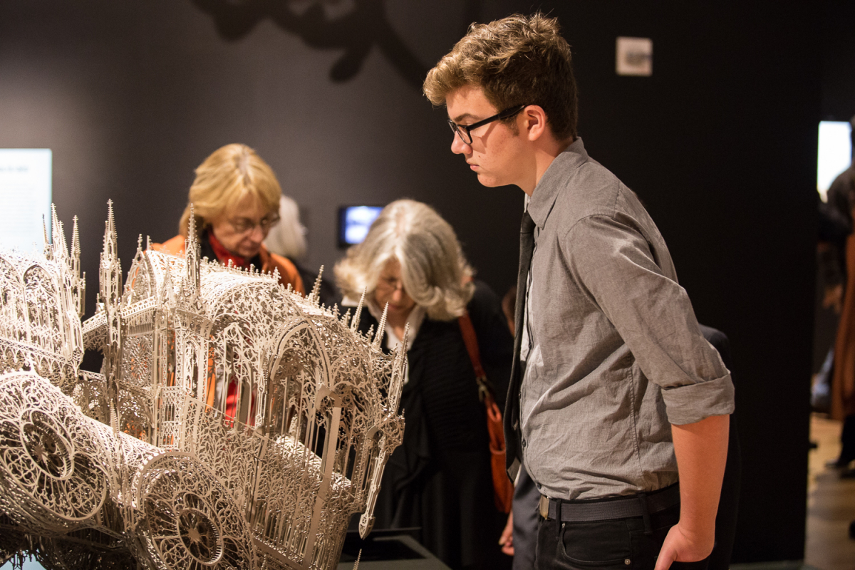 student exploring the galleries: student exploring the galleries