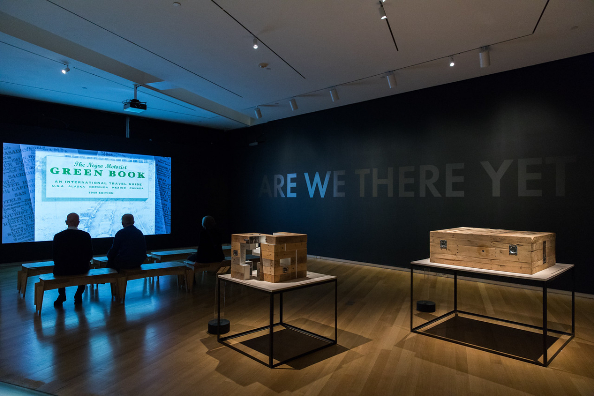 Installation view of <em>Unpacking the Green Book: Travel and Segregation in Jim Crow America</em> 