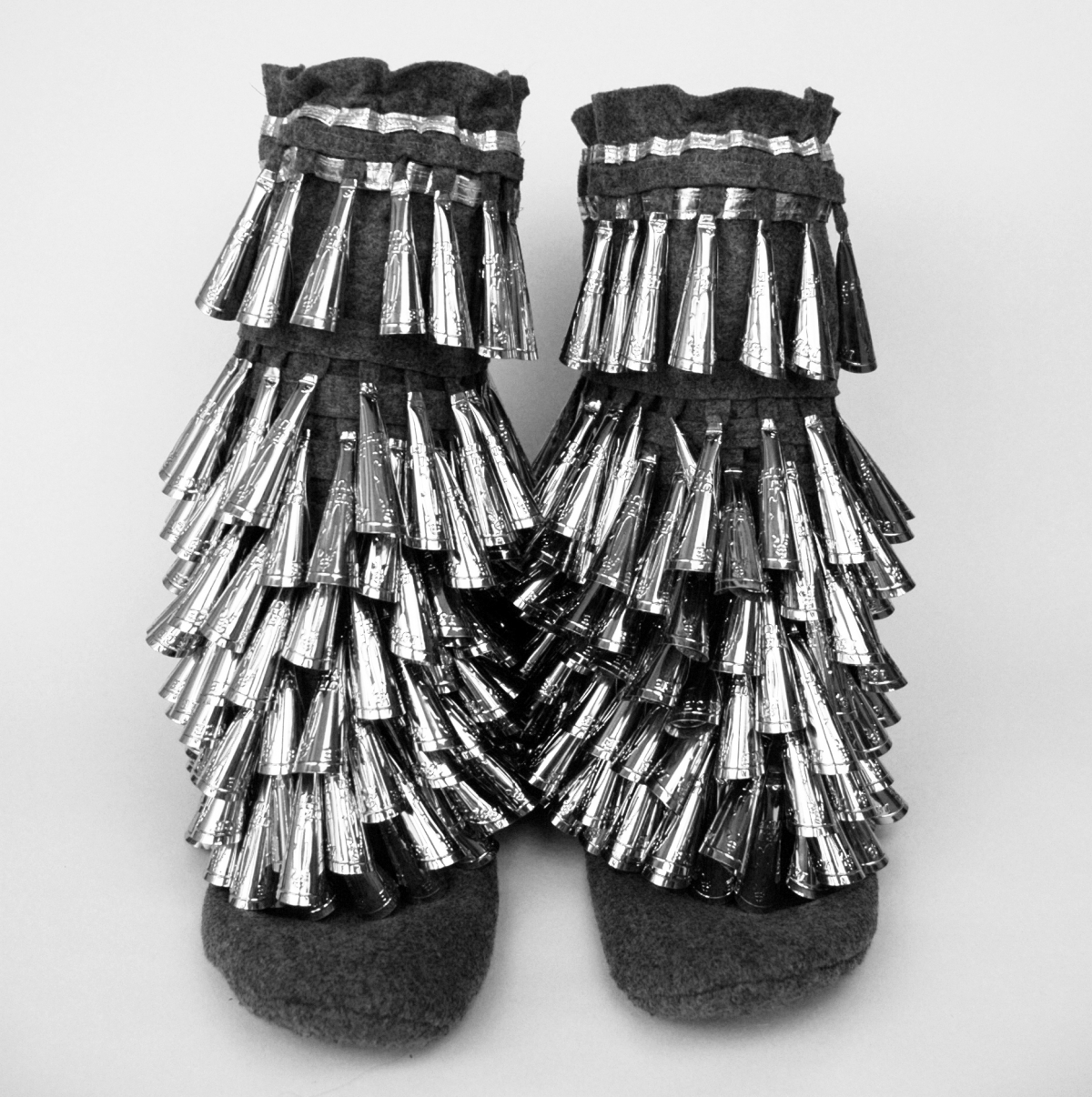 Jingle Boots, 2012. felt and metal: Jingle Boots, 2012. felt and metal